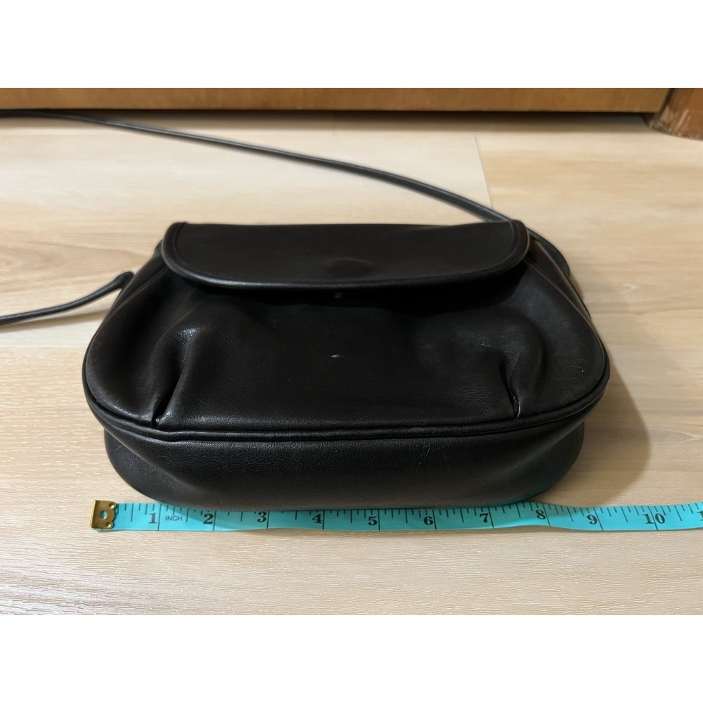 Vintage Coach Cafe 4111‎ Black Leather Crossbody Bag Made In Italy 1751-392 - Picture 3 of 16